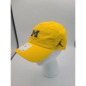 Michigan Wolverines Jordan Jumpman Hat Yellow Adult Club Cap Gold M/L Strapback‎